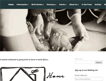Tablet Screenshot of homebirth.org.za